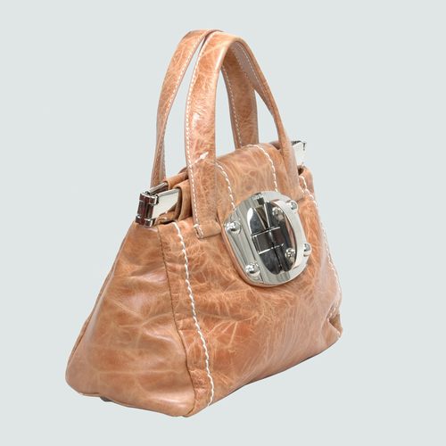 90280 Miu Miu Shiny Leather Tote Borse Flap 90280 Grano